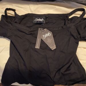Killstar  black Huntly Bardot top XL